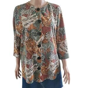 Vintage SOHO USA Size 1X Shacket Safari Jungle,  Zoo Keeper,  Cottagecore